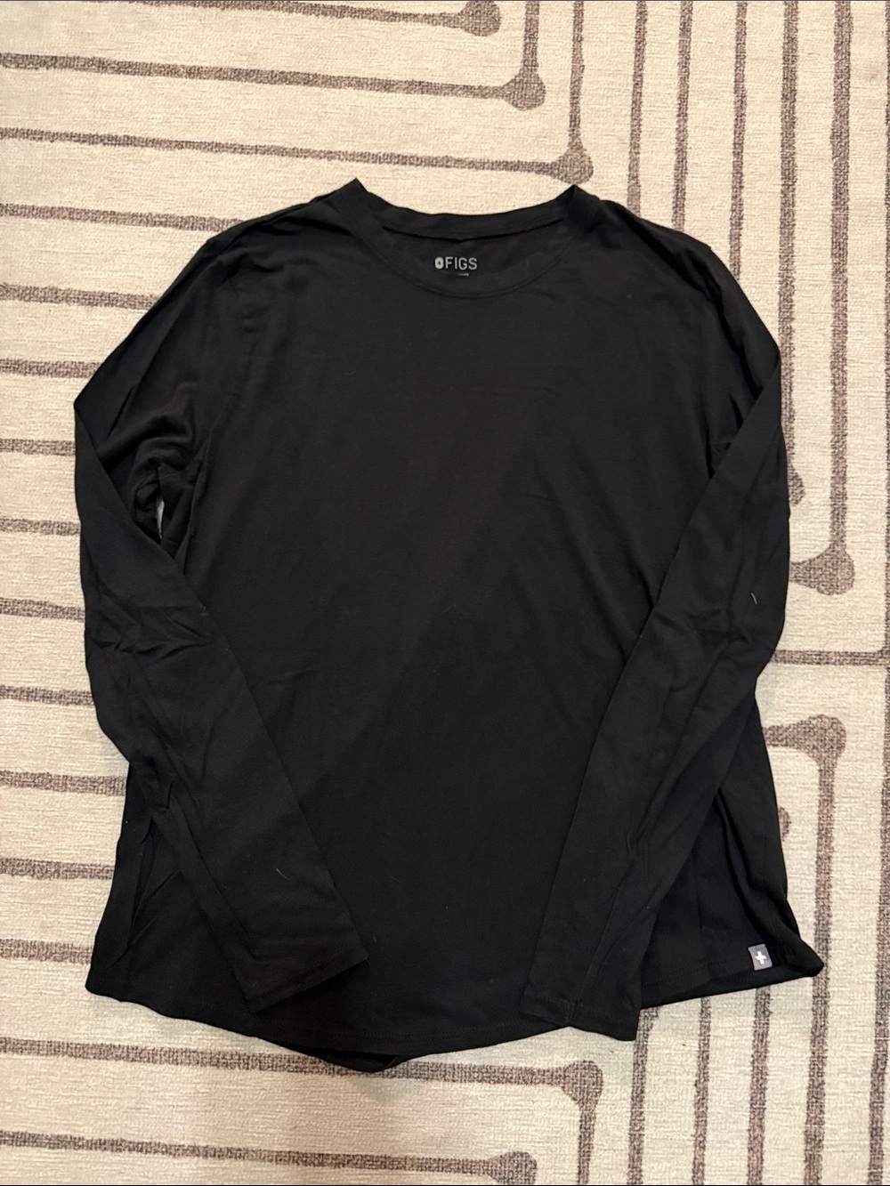FIGS Women’s Supersoft Long Sleeve Underscrub - Black